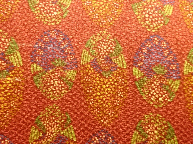  抽象花鳥模様小紋着物